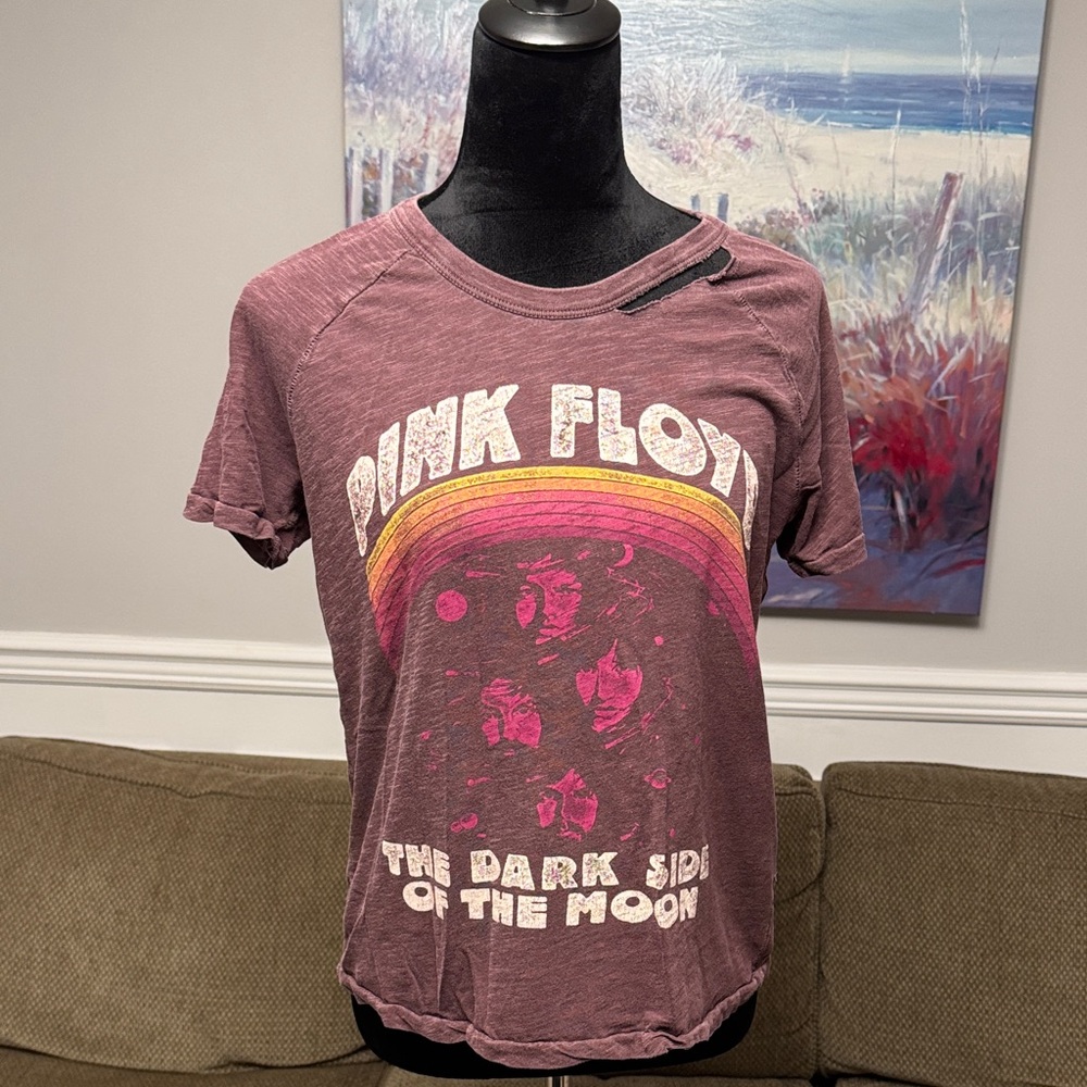 Pink Floyd Dark Side Tee - Maroon and Yellow